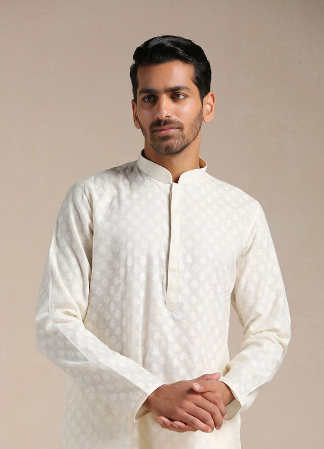 Manyavar white kurta pajama sale